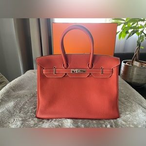 Birkin 35 Eclat Sanguine and Blanc
